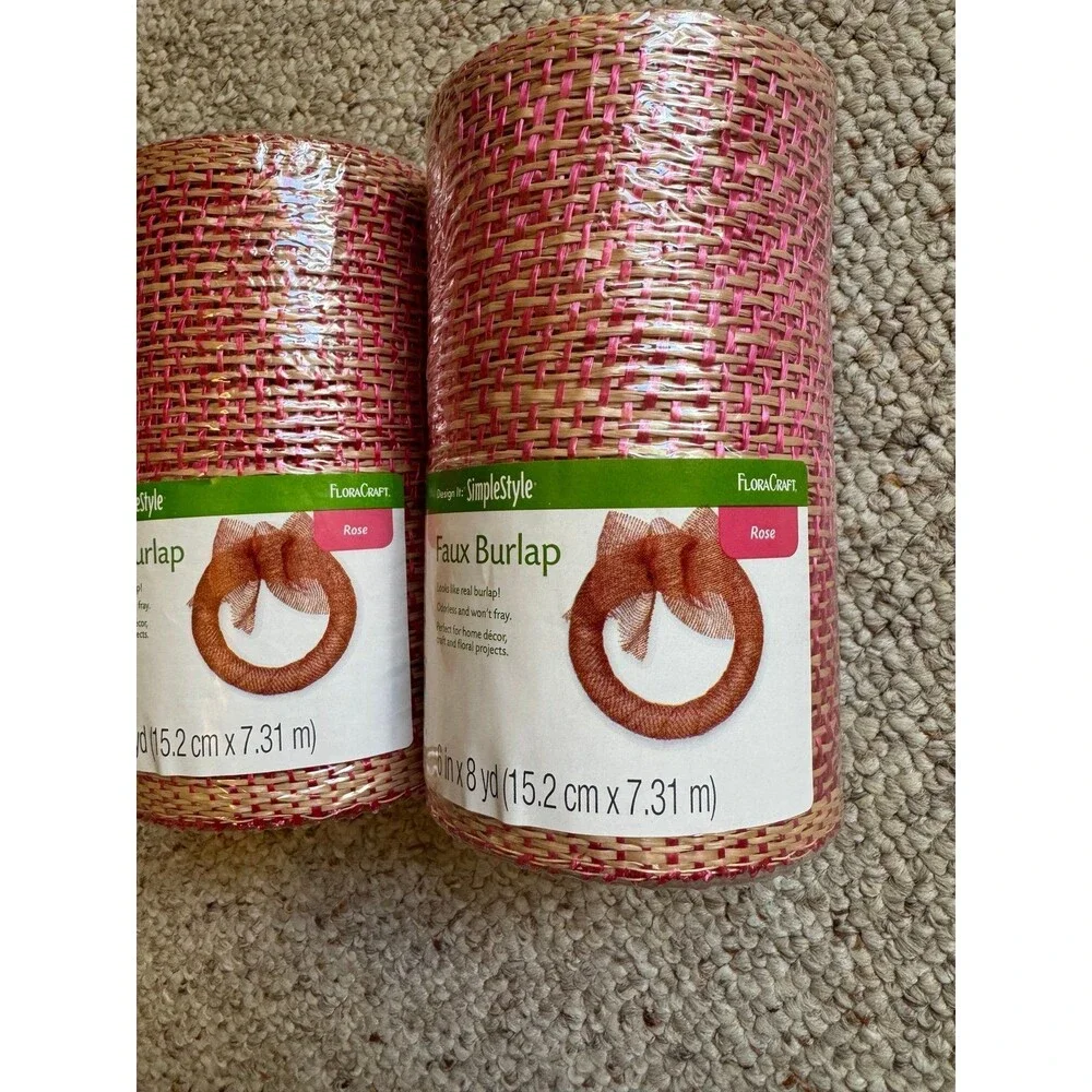 Faux Burlap in Rose